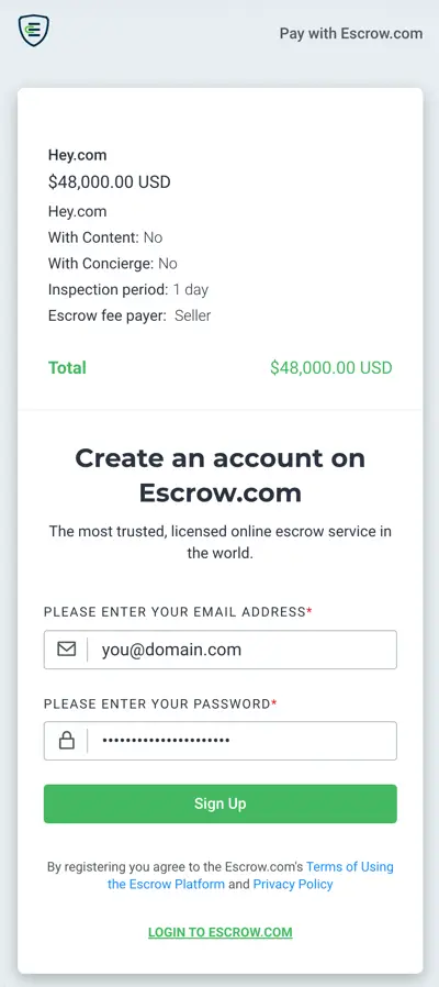 Escrow.com listing